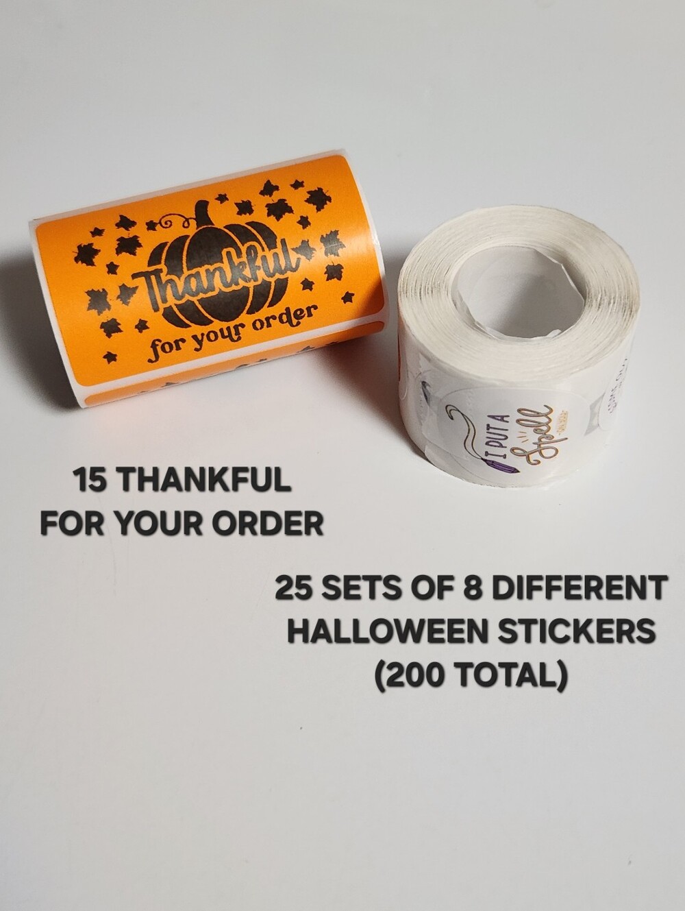 Halloween Thank You Stickers Fall Theme 215 Pieces